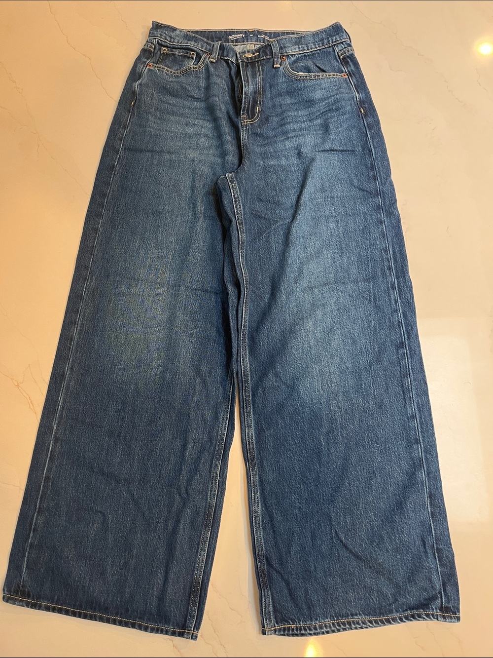 Old Navy Relaxed Wide-Leg Blue Denim Jeans